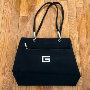 Vintage “G” Large Black Purse with Silver Detailing